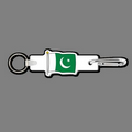 4mm Clip & Key Ring W/ Full Color Flag of Pakistan Key Tag